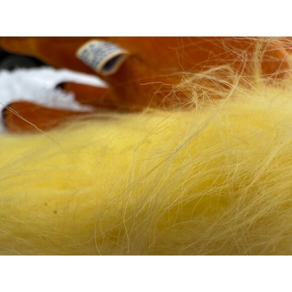 VNTG BURNT ORANGE VELVETINE STUFFED HORSE YELLOW MAIN W/ RED BOW R DANKIN - Picture 12 of 14